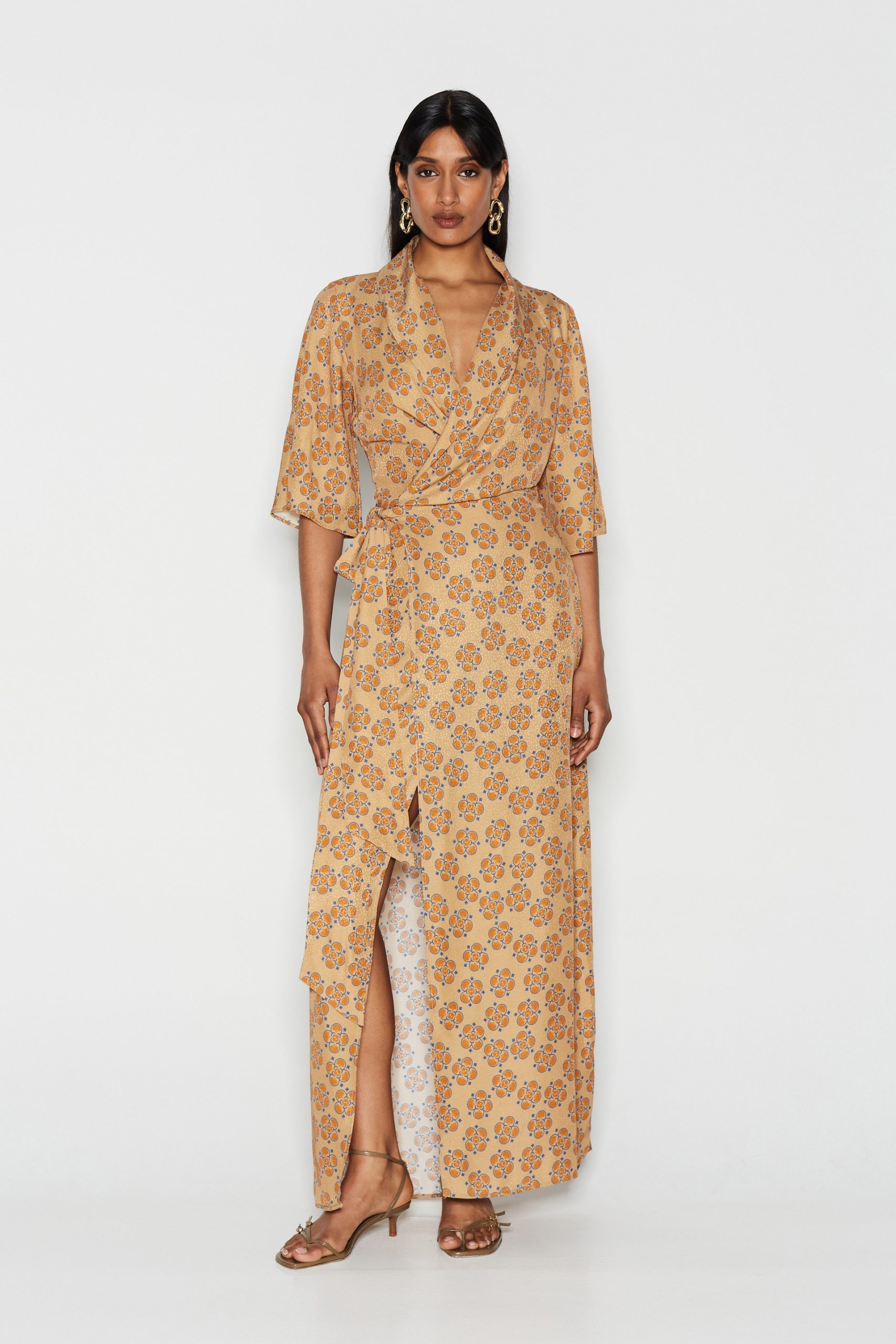 224nr13984_2 NR Coralia Wrap Φόρεμα - Χρυσό - Image 1