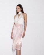 Alivia Σατέν Φούστα - Salmon - Image 2