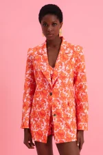 Coral Hibiscus Blazer