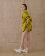 Striped Blazer - Lime Green - Image 2