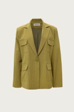 Striped Blazer - Lime Green