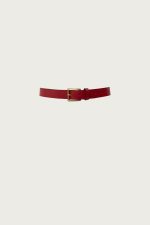 Sanguine Red Thin Leather Belt