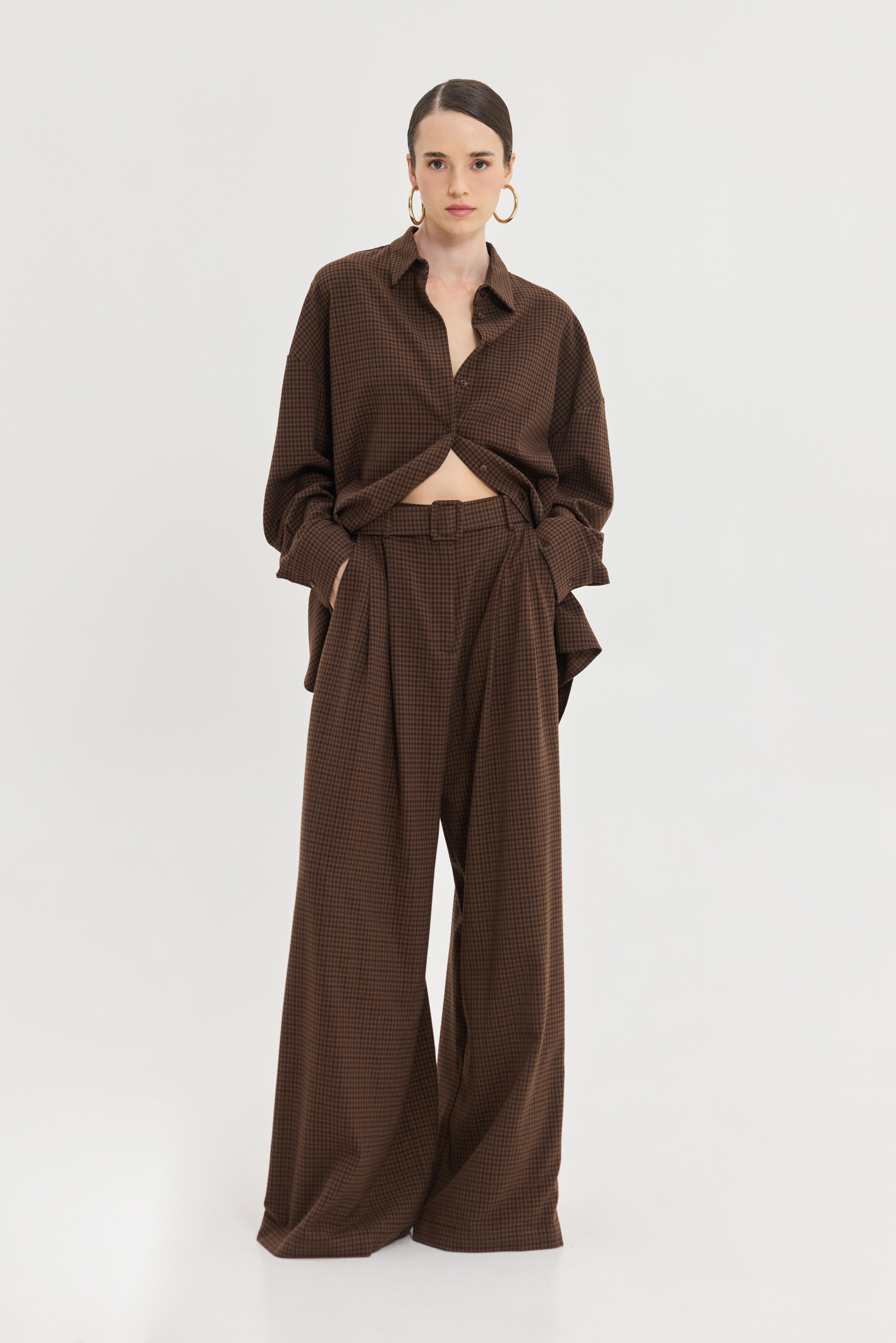 hemithea27396 Martha Pants - Brown plaid - Image 1