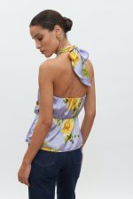 Alkyoni Τοπ - Indigo/Yellow Flowers - Image 3