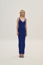 Φόρεμα V Maxi Lurex - Μπλε