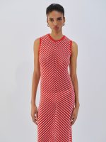 Maxi Two-Tone Φόρεμα - Κοραλί - Image 3