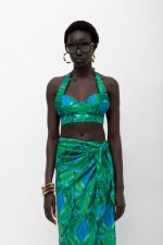 Amal Τοπ - Green Blue Print