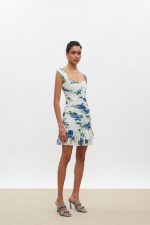 Layla Mini Φόρεμα - White/Blue Floral - Image 3