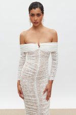 Louise Off Shoulder Φόρεμα - Lace Λευκό