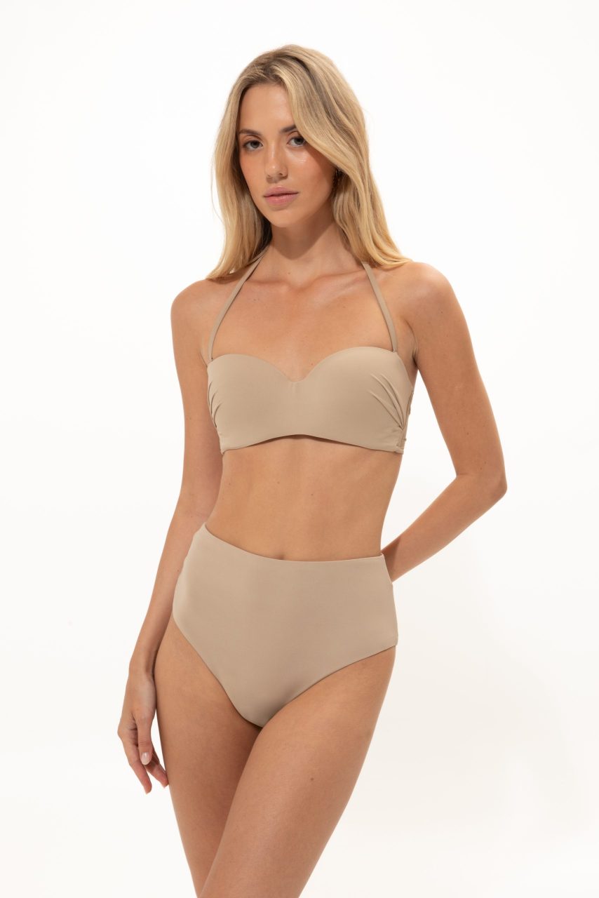 vk ss25-1148 Beige Seamless Bikini Top - Image 1