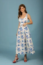 Esmeralda Poplin Φόρεμα - Εκρού - Image 3