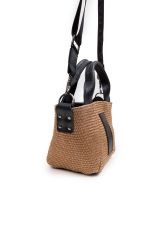 Classy Basket Straw Bag - Taupe - Image 4