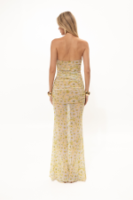 VK Chamomile Print Strapless Mesh Dress - Image 3