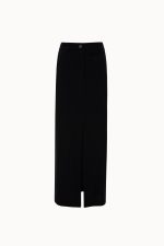 Black Straight-Line Midi Skirt