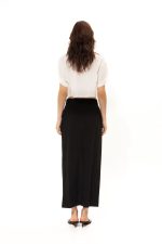 Black Straight-Line Midi Skirt - Image 3