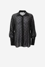 Black Shirt With Charm Garlic Print