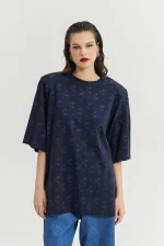 Sahara T-Shirt - Flower Dark Blue