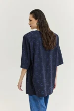 Sahara T-Shirt - Flower Dark Blue - Image 2