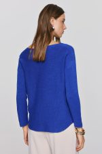 V-Neckline Soft Knit - Blue Royal - Image 2