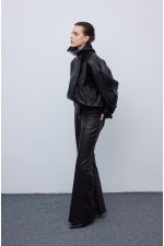 Leather Knots Pants Black - Image 3