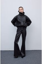 Leather Knots Pants Black - Image 2