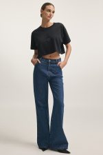 NR Hollywood Crop T-Shirt Black
