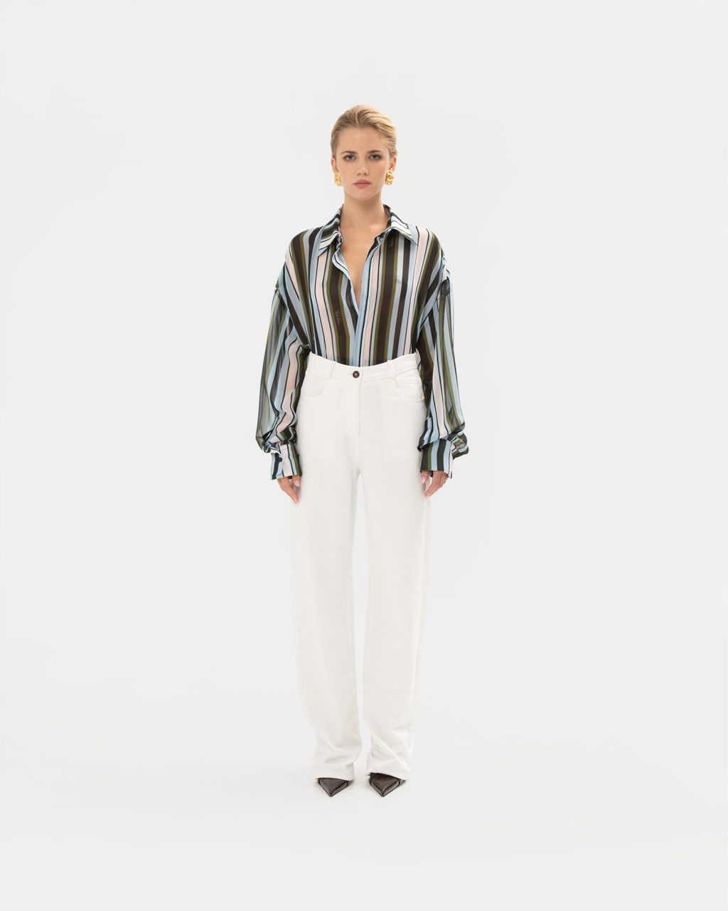 vk fall25 editII-417 Creme Straight-Line Jeans - Image 1