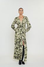 Sandra Jersey Φόρεμα - Olive Snake