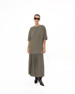 Olive Midi Cotton Dress - Image 2