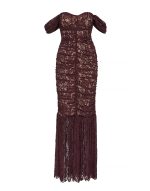 Sophiya Lace Dress - Burgundy - Image 2