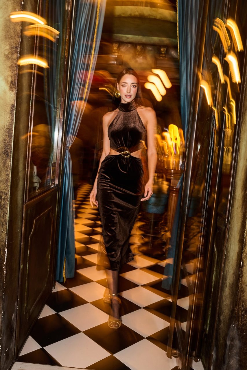 DSC_3484 Jessica Cut-Out Φόρεμα - Καφέ/Κυπαρισσί - Image 1