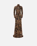 Golden-Brown Paisley Dress