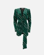 Black & Green Striped Mini Dress - Image 2