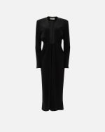 Black Satin Midi Dress - Image 2