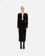 Black Satin Midi Dress