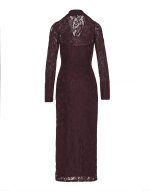 Margaret Lace Dress - Burgundy - Image 2