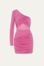 Fili Pink Ruched Mini Dress