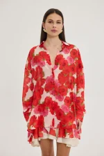 Heather Πουκάμισο - Blooming Sky Red