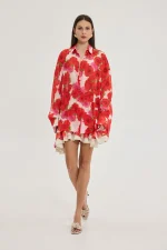 Heather Πουκάμισο - Blooming Sky Red - Image 3