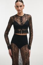 NR Veil Cardigan Top - Μαύρο