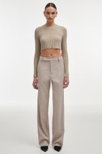 NR Femme Knitted Crop Top - Γκρι - Image 5