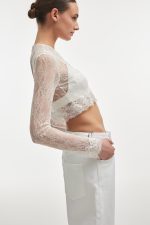 NR Veil Cardigan Top - Λευκό - Image 3