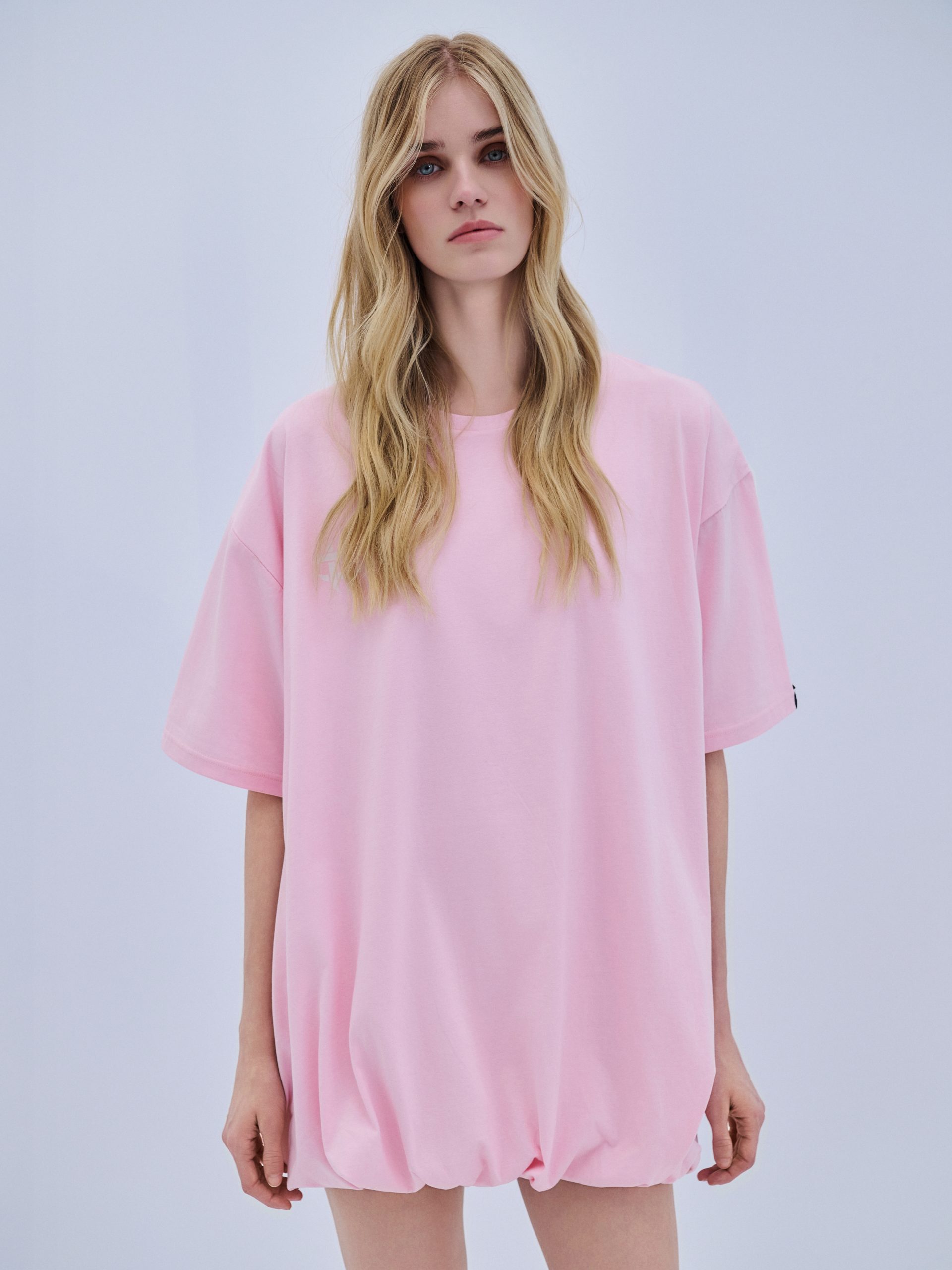 S6ELDM0078 (DRESS MINI BALLOON) (3) Φόρεμα Μίνι Balloon - Ροζ/Κίτρινο - Image 1