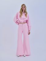 Denim Trousers Flared - Baby Pink - Image 5
