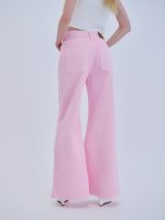 Denim Trousers Flared - Baby Pink - Image 4
