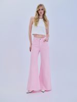 Denim Trousers Flared - Baby Pink