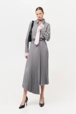 Midi Pleated Φούστα - Γκρι - Image 3