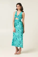 Serafina Midi Satin Dress - Image 3