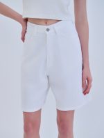 Denim Βερμούδα High Rise - Λευκό - Image 3