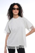 Lace Tee - Εκρού